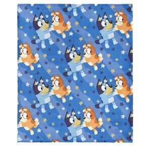 Bluey Wavy Fun Silky Soft Blanket Throw 46" X 60" W Bluey & Bingo New In Package